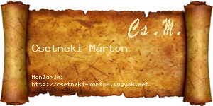 Csetneki Márton névjegykártya