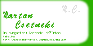 marton csetneki business card